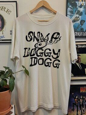 90s Snoop Dogg Whats My Name Washed White Tee